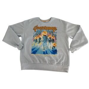 Goosebumps Attack‎ of the Jack-O-Lanterns Sweatshirt Womens Small Blue Halloween
